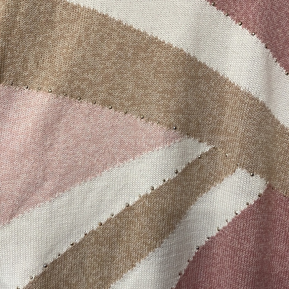 Asymmetrical striped and beaded sweater, women 2X - Picture 5 of 6